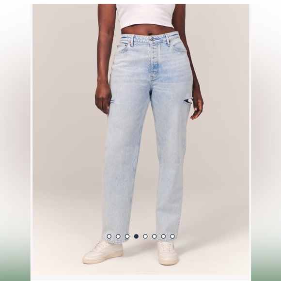 NWOT-high rise dad jeans side distressing-25 curve love - Picture 5 of 12